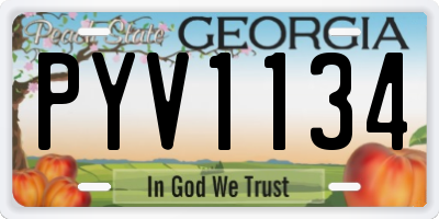GA license plate PYV1134
