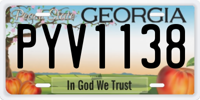 GA license plate PYV1138