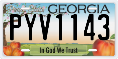 GA license plate PYV1143
