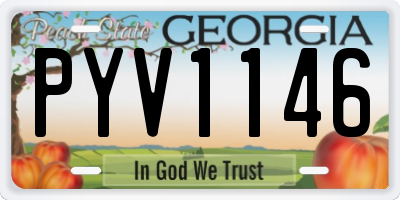 GA license plate PYV1146