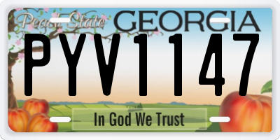 GA license plate PYV1147