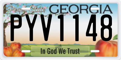 GA license plate PYV1148