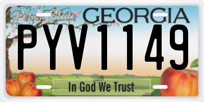 GA license plate PYV1149