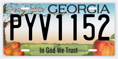 GA license plate PYV1152
