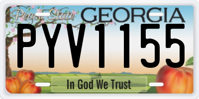 GA license plate PYV1155