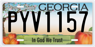 GA license plate PYV1157