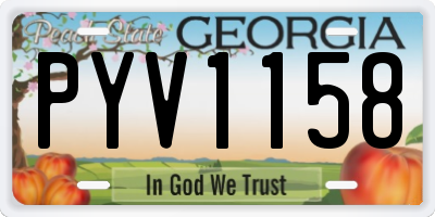 GA license plate PYV1158