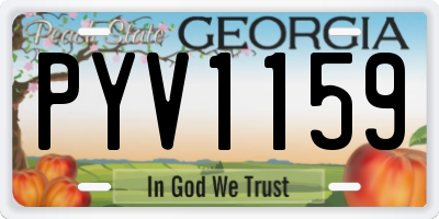 GA license plate PYV1159
