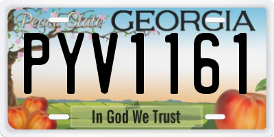 GA license plate PYV1161