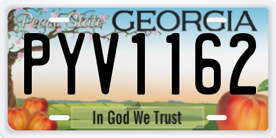 GA license plate PYV1162