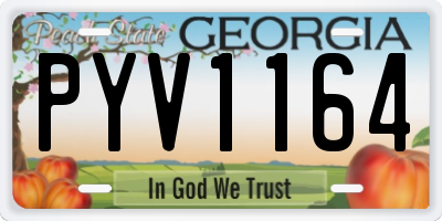 GA license plate PYV1164