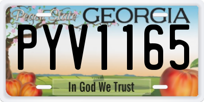 GA license plate PYV1165