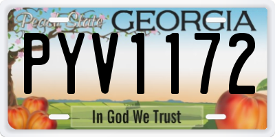 GA license plate PYV1172