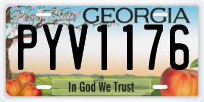 GA license plate PYV1176