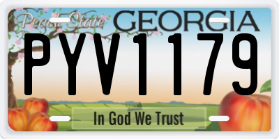 GA license plate PYV1179
