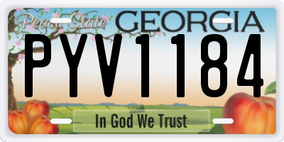 GA license plate PYV1184