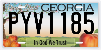 GA license plate PYV1185
