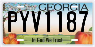 GA license plate PYV1187
