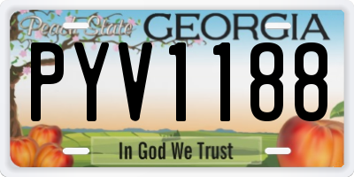 GA license plate PYV1188