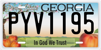 GA license plate PYV1195