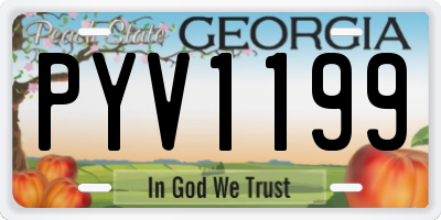 GA license plate PYV1199