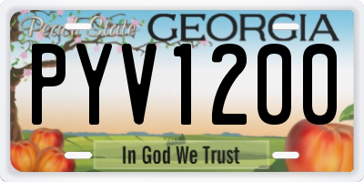 GA license plate PYV1200