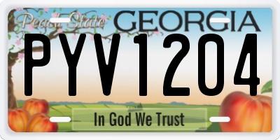 GA license plate PYV1204