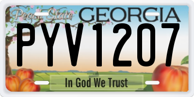 GA license plate PYV1207