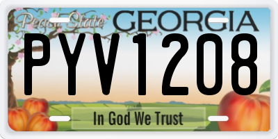 GA license plate PYV1208