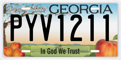 GA license plate PYV1211
