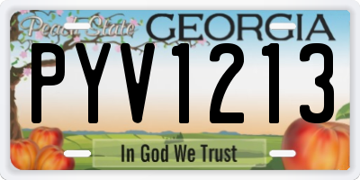 GA license plate PYV1213