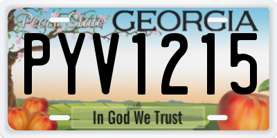 GA license plate PYV1215