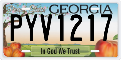 GA license plate PYV1217
