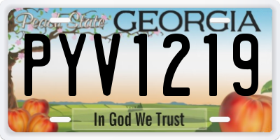 GA license plate PYV1219