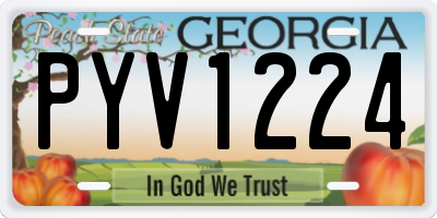 GA license plate PYV1224