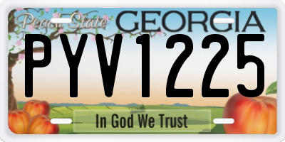 GA license plate PYV1225