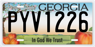 GA license plate PYV1226
