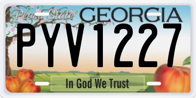GA license plate PYV1227
