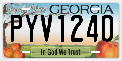 GA license plate PYV1240