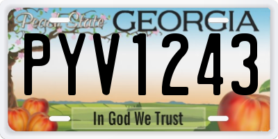 GA license plate PYV1243