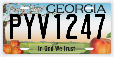 GA license plate PYV1247