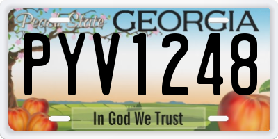 GA license plate PYV1248