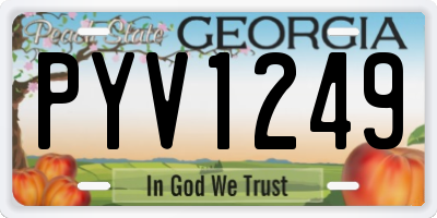 GA license plate PYV1249