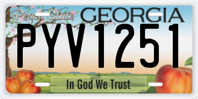 GA license plate PYV1251