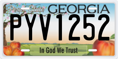 GA license plate PYV1252