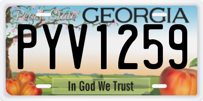 GA license plate PYV1259