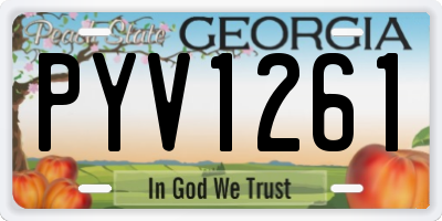 GA license plate PYV1261