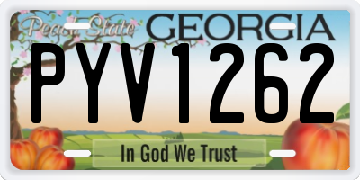 GA license plate PYV1262