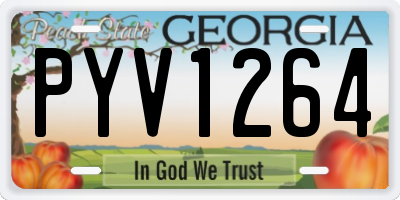 GA license plate PYV1264