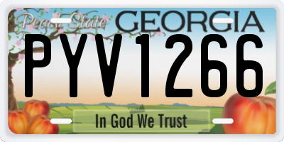 GA license plate PYV1266